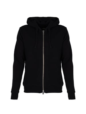 Les Hommes Sudadera Full Zip del hombre negro