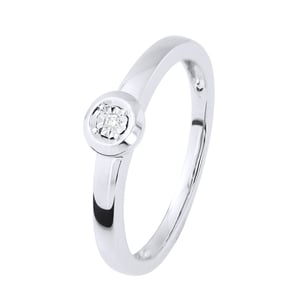 Anillo solitario de diamantes 0.010 0.50 cts cts ilusión de oro blanco