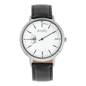 Simplifique el reloj con correa de cuero 6500