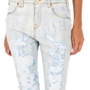 Pantalon Tejano Largo corte del bajo recto 10DBF0667 mujer