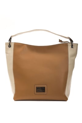 Bolso de Hombro de Cuero Marrón Pompei Donatella para Mujer