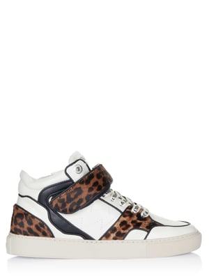 Zapatilla Zadig Voltaire Mid Flash de piel de vaca estampada