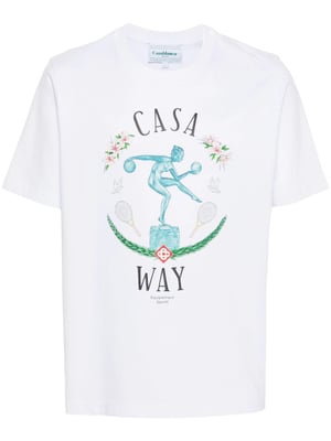 Camiseta estampada Casablanca Statue En Marbe en blanco