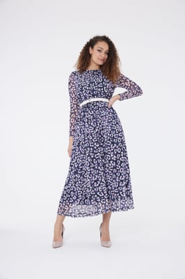 Vestido con estampado de leopardo Stella - Lila