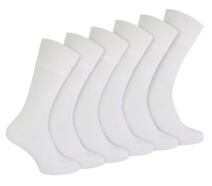 IOMI - Paquete de 6 Calcetines Diabéticos de Bambú para Hombre - Blanco