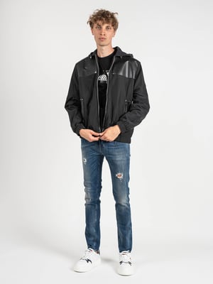 Les Hommes Chaqueta Windbreaker del hombre negro