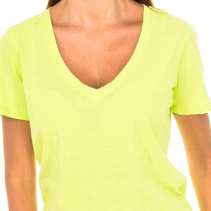 Camiseta manga corta y cuello en pico 3Y5T45-5JZMZ mujer