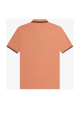 Polo negro rosa óxido con cuello con ribete doble de Fred Perry