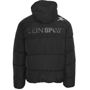 Chaqueta negra acolchada con logo llamativo de Plein Sport
