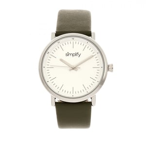 Simplifique el reloj con correa de cuero 6200
