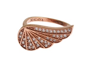 Anillo de Mujer Nialaya en Plata 925 con Oro Rosa y CZ Transparente