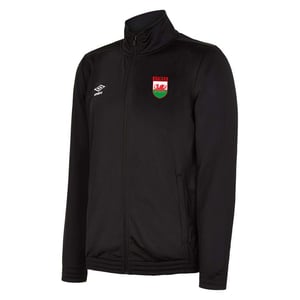 Umbro Wales tricot para hombre chaqueta de pista negra