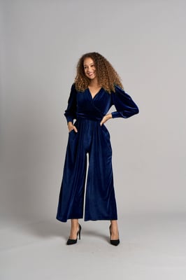 Mono de terciopelo Ava - Azul