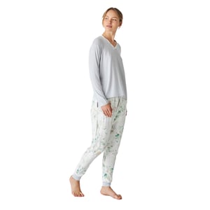 Pijama manga larga cuello en pico JJBEP1101 mujer