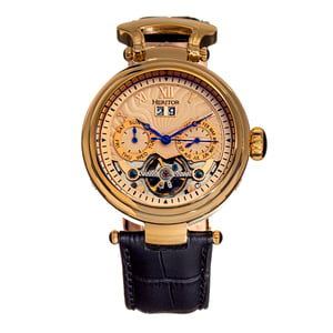 Reloj automático Heritor Ganzi semiesqueleto con correa de cuero