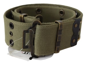 Cinturón de Hebilla de Bronce Rústico para Mujer Ermanno Scervino Verde 100% Algodón