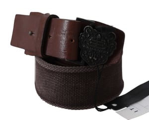 Cinturón de cintura ancha de cuero marrón oscuro para mujer de Ermanno Scervino con hebilla amplia