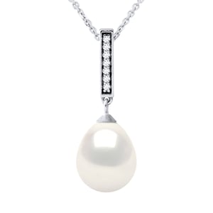 Collar Barette Joyas de perlas de agua dulce 9-10 mm Negro 925