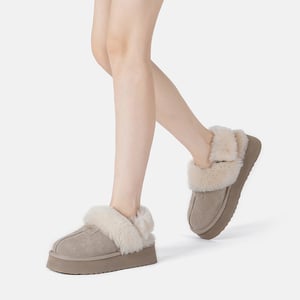 EVER AU Mujer Pantuflas De Piel Con Dos Correas Removibles - Fantail