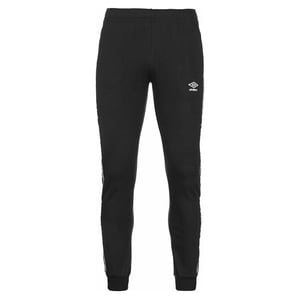 Pantalones de pista negra para hombre con cinta adhesiva
