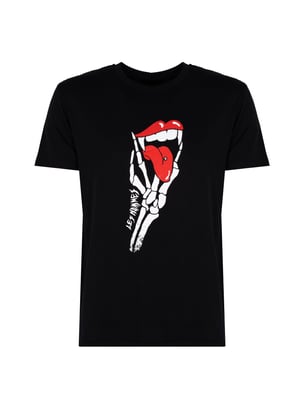 Les Hommes T-Shirt Tongue Prank del hombre negro