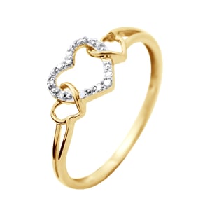 Ring Heart Diamonds 0.030 CTS Joyería de lujo Oro blanco