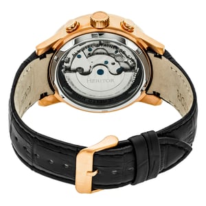 Reloj automático Heritor Hannibal semiesqueleto con correa de cuero