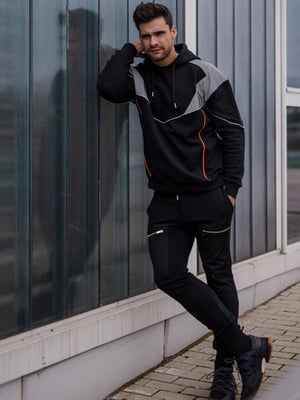 Les Hommes Sudadera Oversize del hombre negro