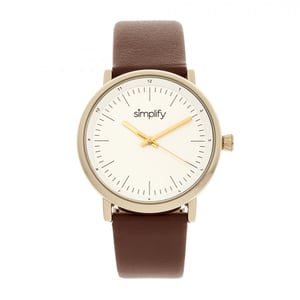Simplifique el reloj con correa de cuero 6200