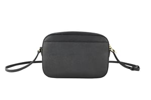 Bolso cruzado grande East West de cuero Saffiano con cadena y cremallera Jet Set de Michael Kors para mujer (Negro sólido/Oro)