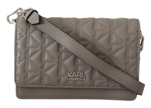 Bolso cruzado de cuero gris claro para mujer de Karl Lagerfeld