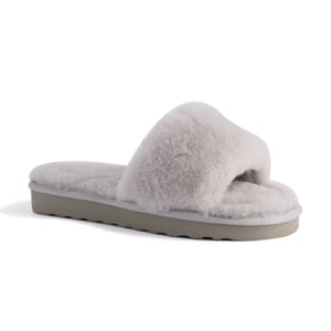 Aus Wooli Australia Pantuflas deslizantes de piel de oveja para mujer