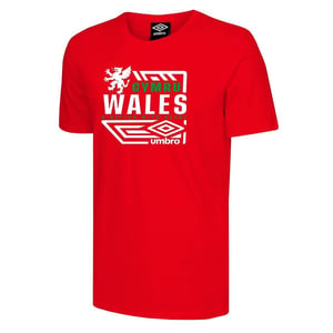 Camiseta roja para hombre Diamond Dragon Dragon de Umbro Wales