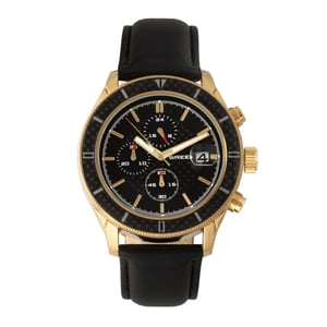 Reloj Breed Maverick con cronógrafo y correa de cuero con fecha
