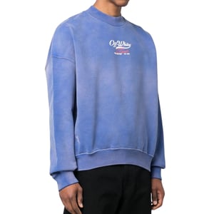 Off-White Sudadera azul con cuello redondo y corte cuadrado Wave Off