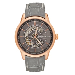 Reloj automático Heritor Davies semiesqueleto con correa de cuero