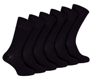 IOMI - Paquete de 6 Calcetines Diabéticos de Bambú para Hombre - Negro