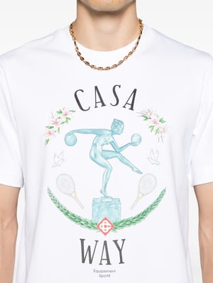 Camiseta estampada Casablanca Statue En Marbe en blanco