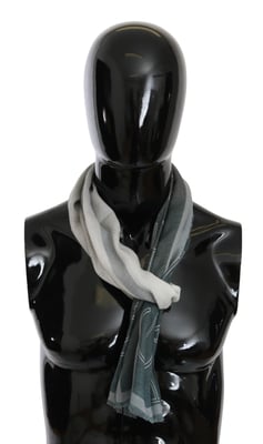 GF Ferre Foulard de lana y viscosa gris con diseño de marca