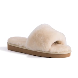 Aus Wooli Australia Pantuflas deslizantes de piel de oveja para mujer