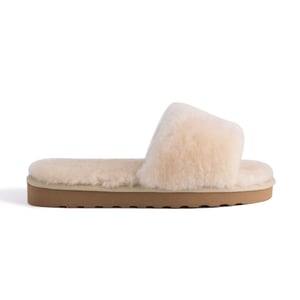 Aus Wooli Australia Pantuflas deslizantes de piel de oveja para mujer