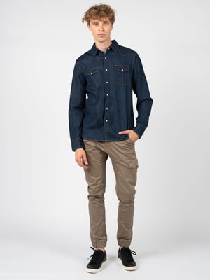 Guess Camisa del hombre azul oscuro
