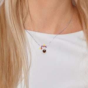 Collar de mariposa Pearl de agua dulce Ronda 8-9 mm de oro 925