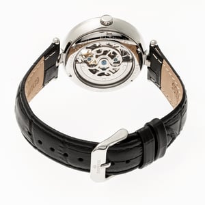 Reloj automático Empress Stella semiesqueleto con correa de cuero MOP