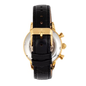Reloj automático Empress Beatrice con esfera esquelética y correa de cuero con día y fecha