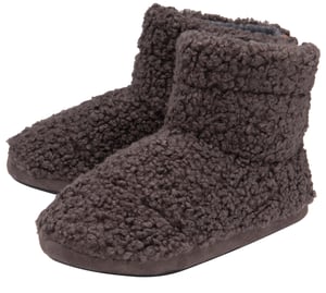 DUNLOP - Botitas de espuma con memoria para hombre Furry Sherpa (8, Carbón)