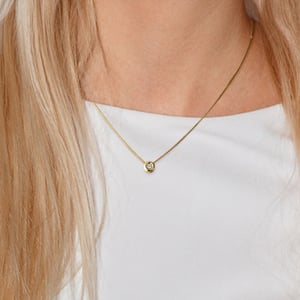Collar Solitario de diamantes 0,020 CTS SERTI Ilusión 0,50 Cts Oro blanco