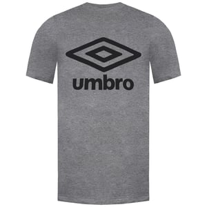 Camiseta gris de hombre grande de logotipo de Umbro