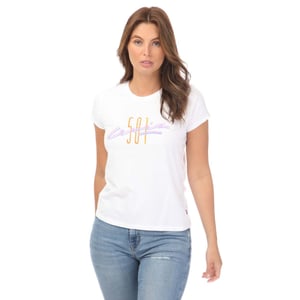 Camiseta Gráfica Auténtica de Levis para Mujeres en Blanco