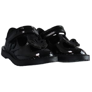 Patadas T-Bar Flutter Kids Black Shoes